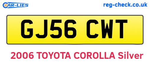 GJ56CWT are the vehicle registration plates.