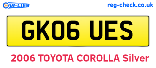 GK06UES are the vehicle registration plates.