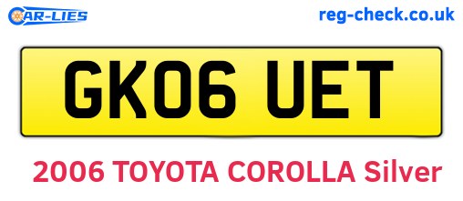 GK06UET are the vehicle registration plates.