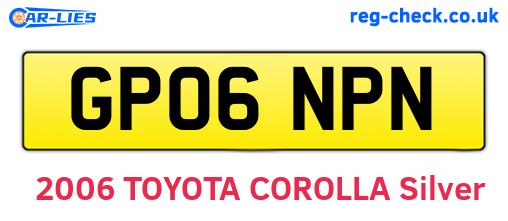 GP06NPN are the vehicle registration plates.