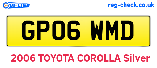 GP06WMD are the vehicle registration plates.