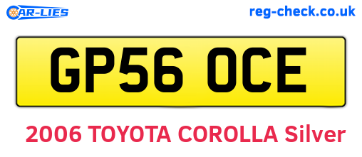 GP56OCE are the vehicle registration plates.