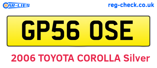 GP56OSE are the vehicle registration plates.
