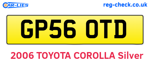 GP56OTD are the vehicle registration plates.