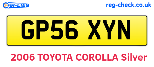 GP56XYN are the vehicle registration plates.