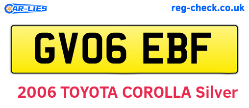 GV06EBF are the vehicle registration plates.