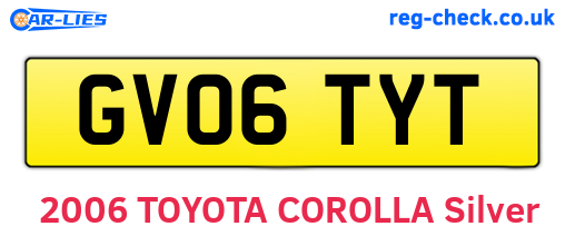 GV06TYT are the vehicle registration plates.