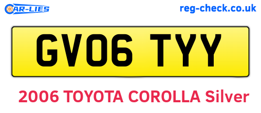 GV06TYY are the vehicle registration plates.