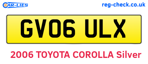 GV06ULX are the vehicle registration plates.