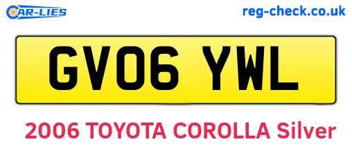 GV06YWL are the vehicle registration plates.
