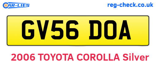 GV56DOA are the vehicle registration plates.