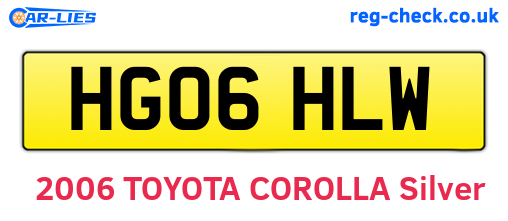 HG06HLW are the vehicle registration plates.
