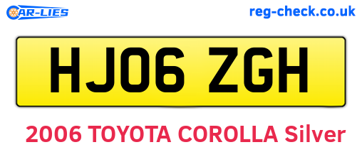 HJ06ZGH are the vehicle registration plates.