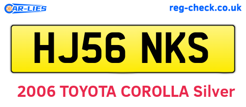 HJ56NKS are the vehicle registration plates.
