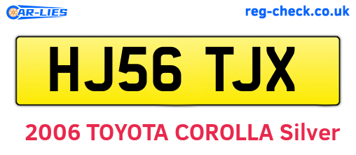 HJ56TJX are the vehicle registration plates.