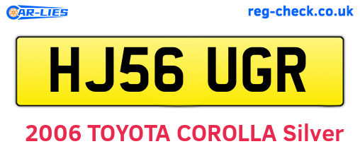 HJ56UGR are the vehicle registration plates.