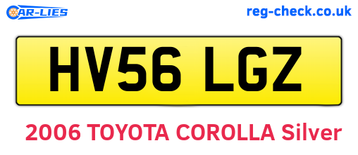 HV56LGZ are the vehicle registration plates.