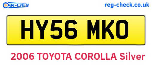 HY56MKO are the vehicle registration plates.