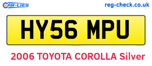 HY56MPU are the vehicle registration plates.