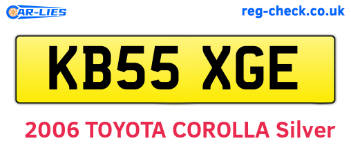 KB55XGE are the vehicle registration plates.