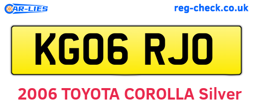 KG06RJO are the vehicle registration plates.