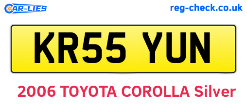 KR55YUN are the vehicle registration plates.