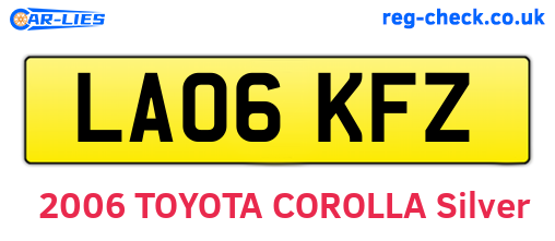 LA06KFZ are the vehicle registration plates.