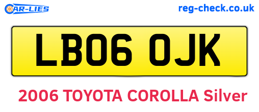 LB06OJK are the vehicle registration plates.
