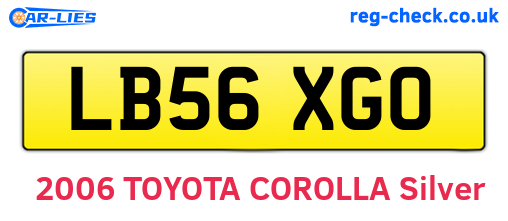 LB56XGO are the vehicle registration plates.