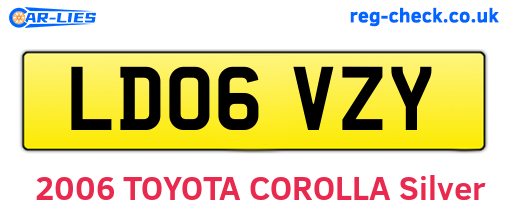 LD06VZY are the vehicle registration plates.