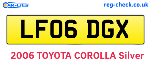 LF06DGX are the vehicle registration plates.