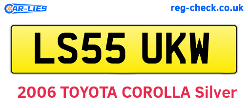 LS55UKW are the vehicle registration plates.