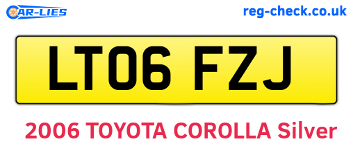LT06FZJ are the vehicle registration plates.
