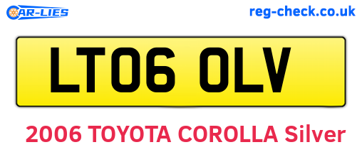 LT06OLV are the vehicle registration plates.