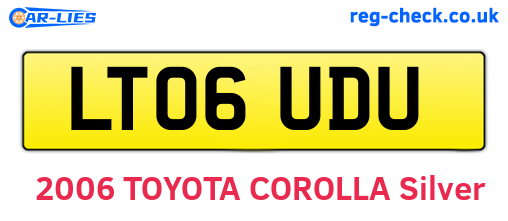 LT06UDU are the vehicle registration plates.