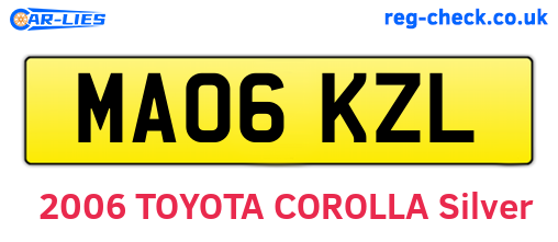 MA06KZL are the vehicle registration plates.