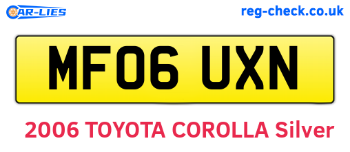 MF06UXN are the vehicle registration plates.