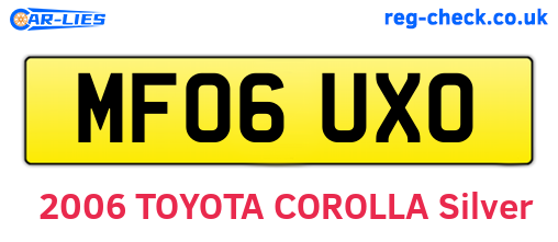 MF06UXO are the vehicle registration plates.