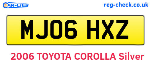 MJ06HXZ are the vehicle registration plates.