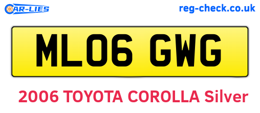 ML06GWG are the vehicle registration plates.