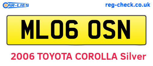 ML06OSN are the vehicle registration plates.