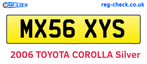MX56XYS are the vehicle registration plates.