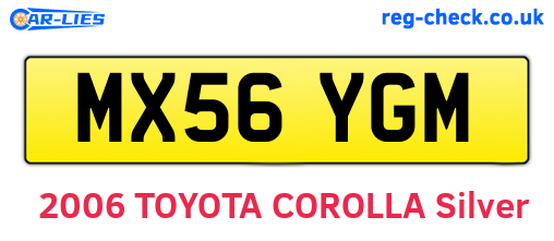 MX56YGM are the vehicle registration plates.