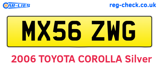 MX56ZWG are the vehicle registration plates.