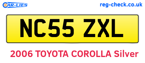 NC55ZXL are the vehicle registration plates.