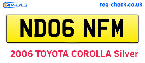 ND06NFM are the vehicle registration plates.