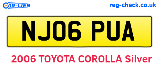 NJ06PUA are the vehicle registration plates.