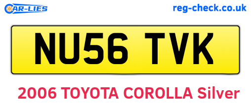 NU56TVK are the vehicle registration plates.