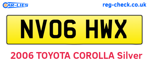 NV06HWX are the vehicle registration plates.