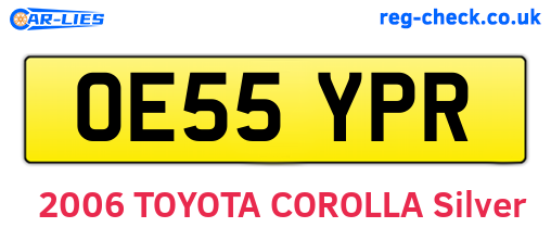 OE55YPR are the vehicle registration plates.